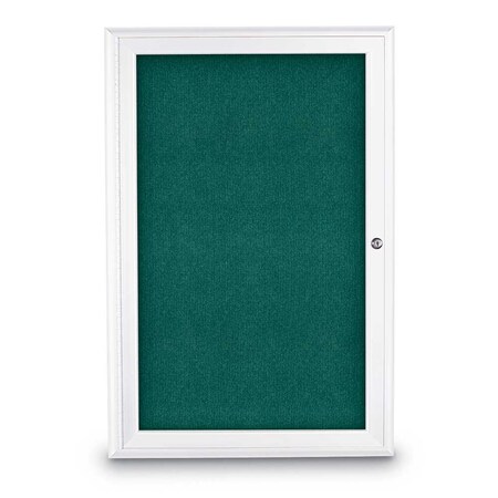 United Visual Products Sliding Door Indoor Enclosed Corkboard, 9 UV9029ACSH-GOLD-CLOUD